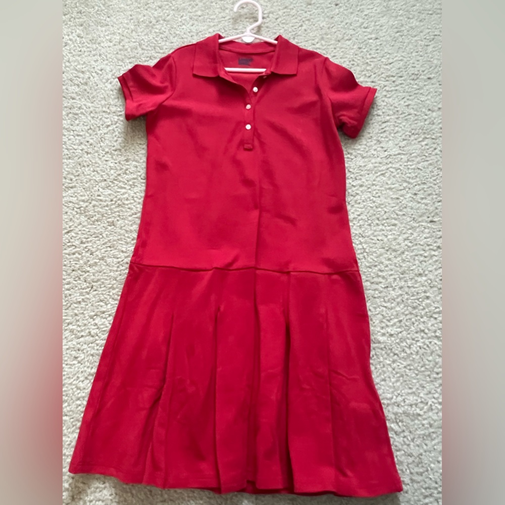 Red Uniform dress from Lands End. Size 10. Never worn.